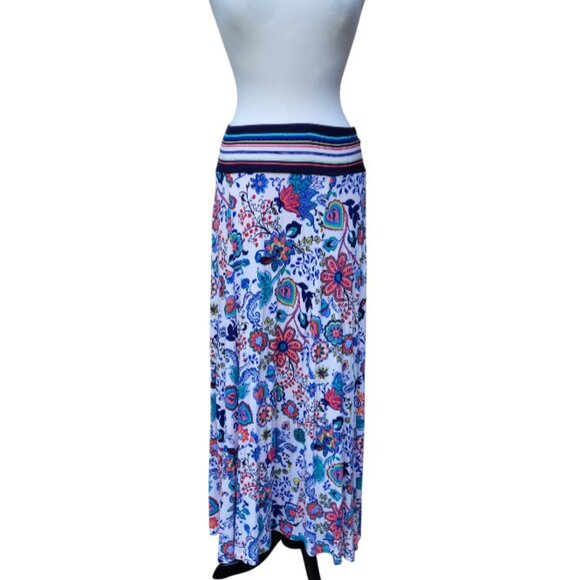 MILLY for Design Nation Maxi Multicolor Floral Flare Skirt - Large - Picture 2 of 10